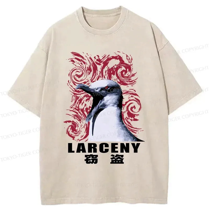 Kyoto-Lion Stealing Seagull Washed T-Shirt