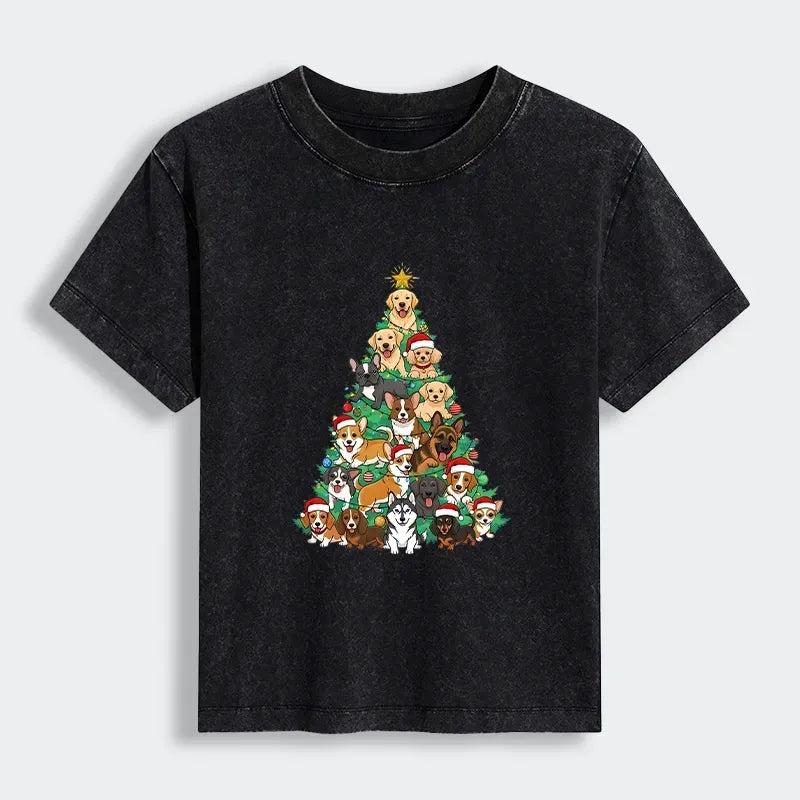 Vintage Dog Christmas Tree Tee
