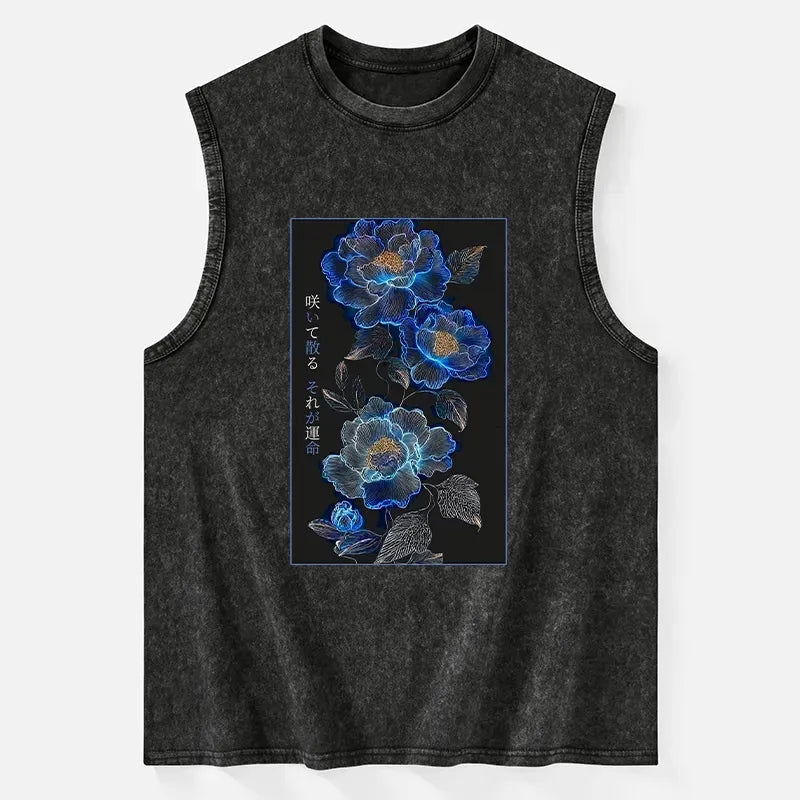 Dark Floral Unisex Tank for Streetwear