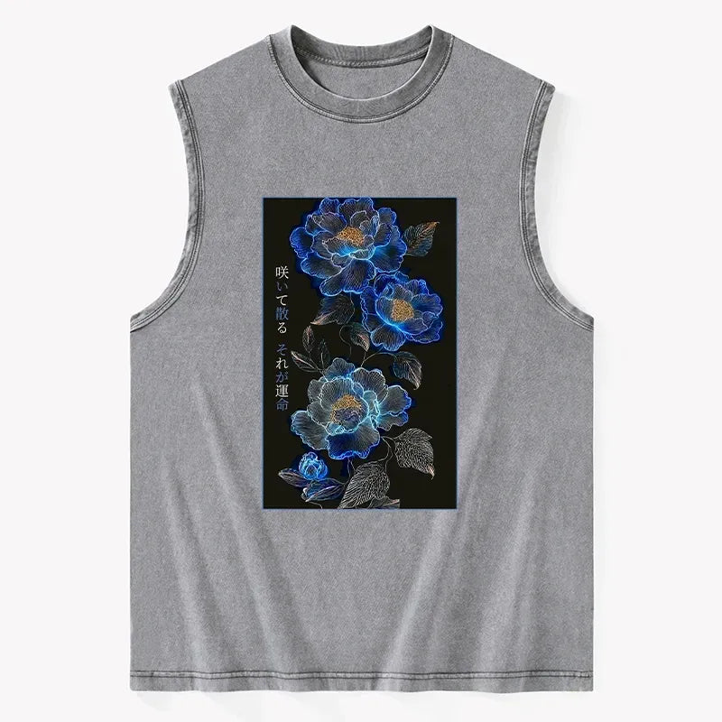 Kyoto Lion Washed Tank for Casual Wear