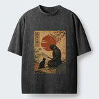 washed black cat mountain tee