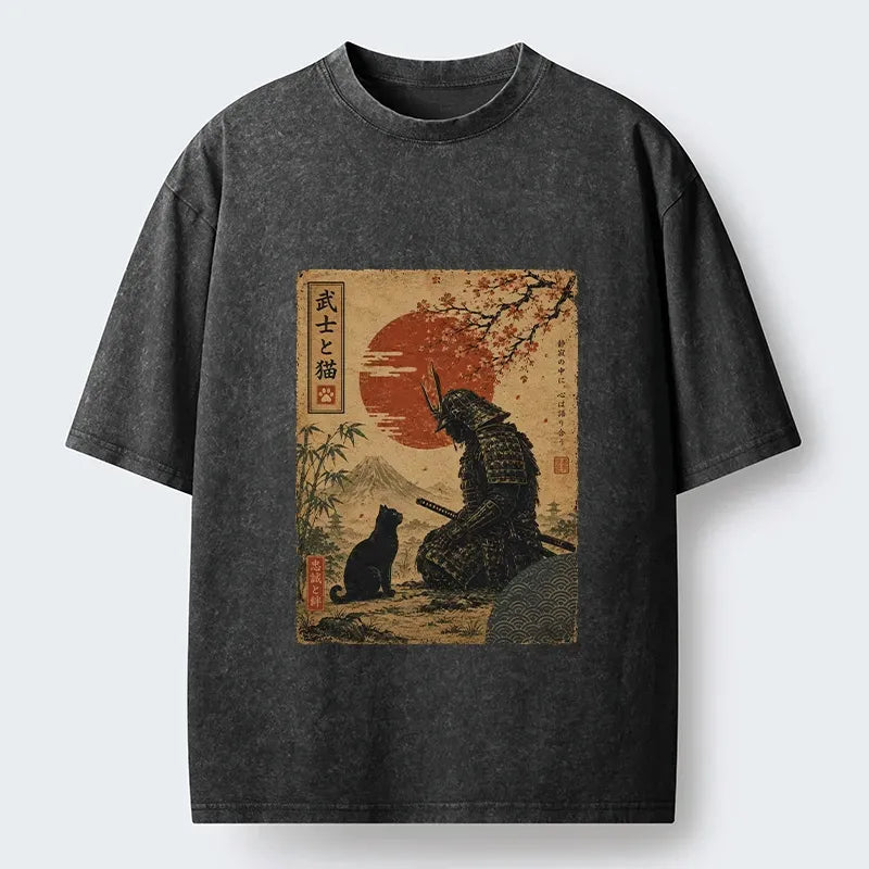 washed black cat mountain tee