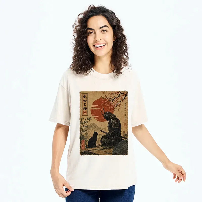 washed black cat mountain tee