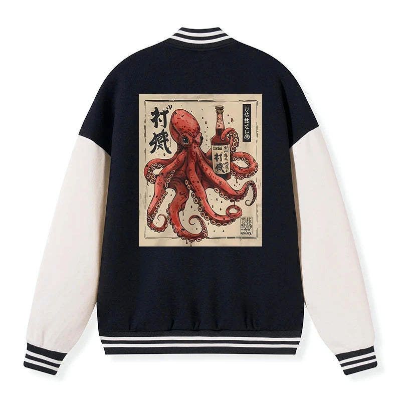 Ukiyo-e Octopus Jacket for Streetwear