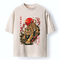 Kyoto Red Flowers Winter Washed T-Shirt