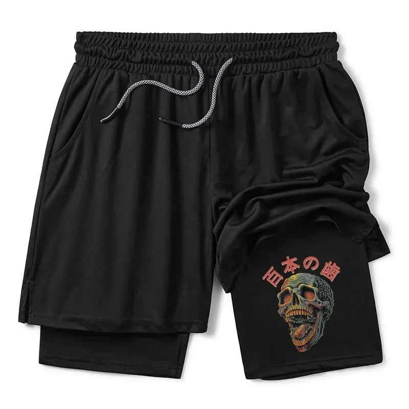 Japanese Skull Training Shorts for Men