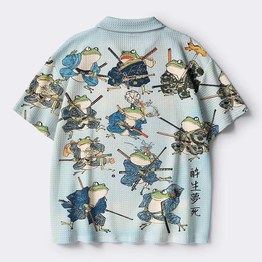 Samurai Frog Crochet Polo Shirt Best Seller