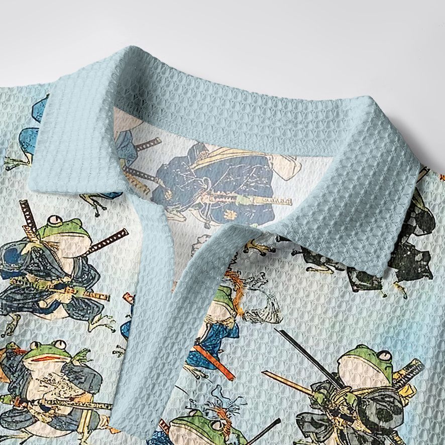 Trending Japanese Frog Samurai Polo Shirt