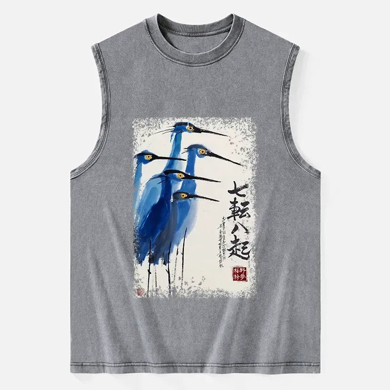 Comfortable Japanese Vintage Washed Tank