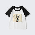 Kyoto-Lion Robot Cat Kids Raglan T-shirt