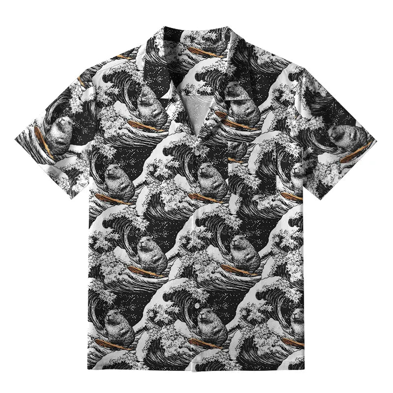 Japanese Ukiyo-e Capybara Hawaiian Shirt