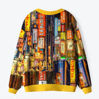 Kyoto-Lion A Walk Through Japan's Night Glow Ugly Cardigan Sweater