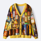japanese night glow kyoto lion cardigan