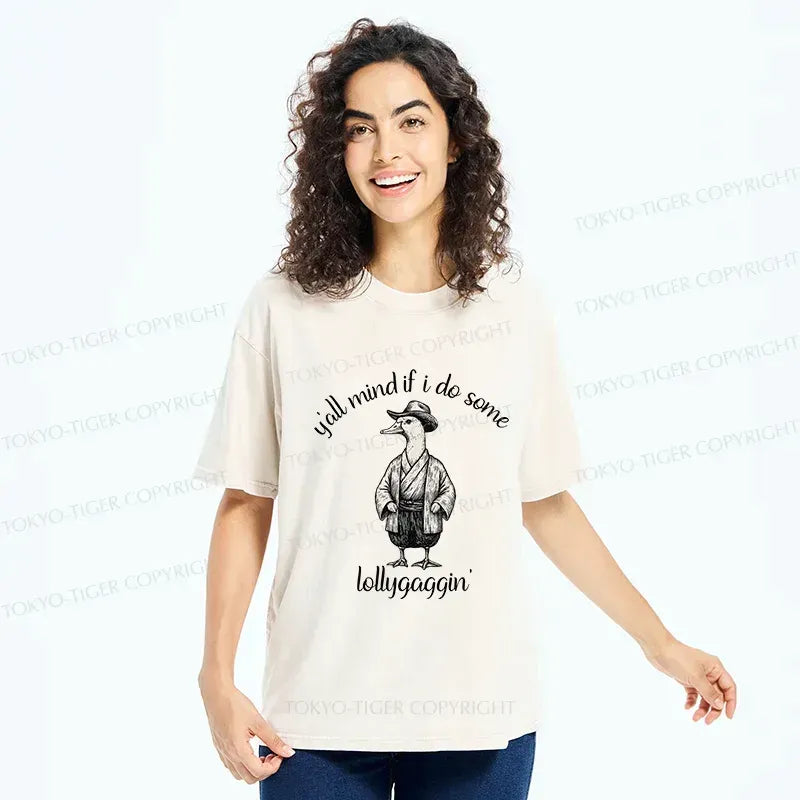 Japanese Samurai Goose Washed T-Shirt for Daily Wear