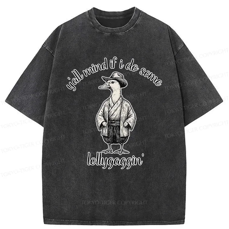 Japanese Samurai Goose Washed T-Shirt for Daily Wear