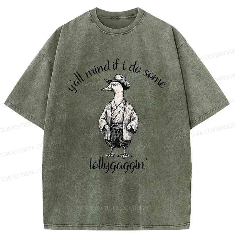 Japanese Samurai Goose Washed T-Shirt for Daily Wear