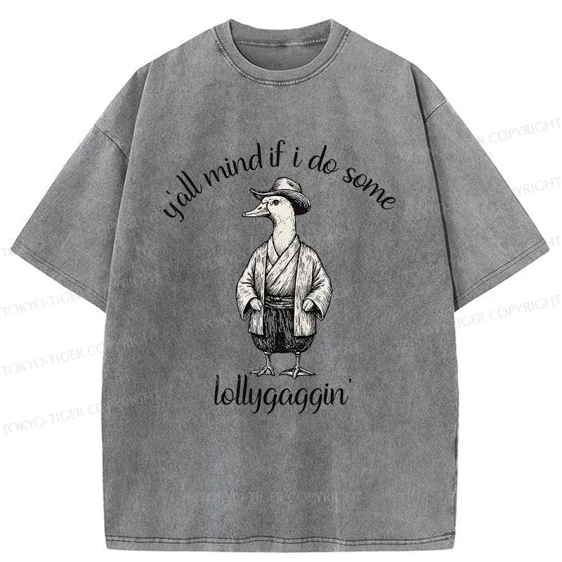 Japanese Samurai Goose Washed T-Shirt for Daily Wear