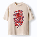 Kyoto-Lion Crimson Dragon Washed T-Shirt