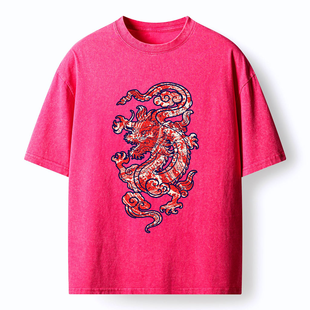Vintage Crimson Dragon Tee for Vacation