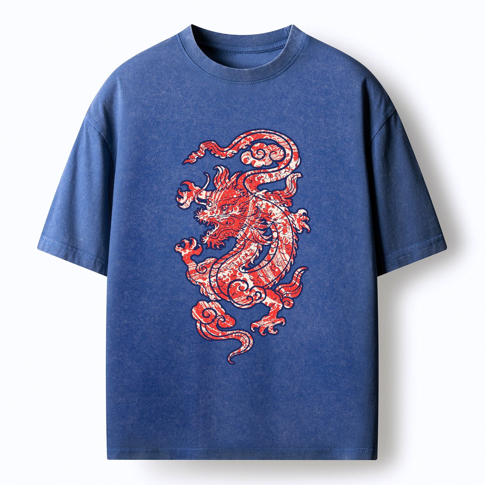 Kyoto-Lion Crimson Dragon Washed T-Shirt
