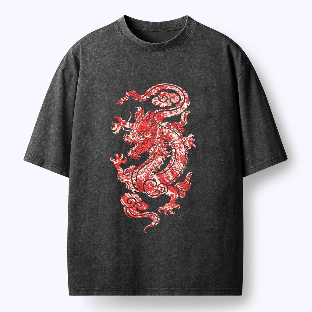 Vintage Crimson Dragon Tee for Vacation