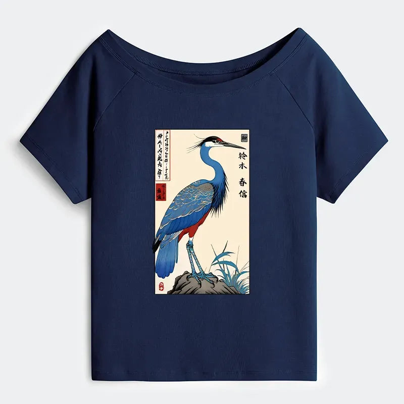Japanese Style Off Shoulder Tee for Women