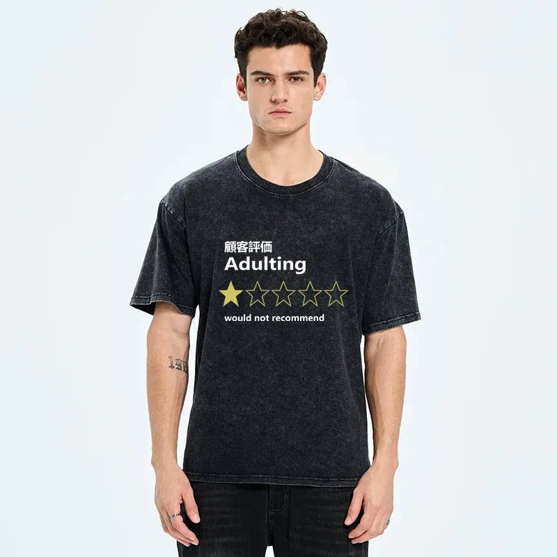 Kyoto-Lion Not Recommended For Adulting Washed T-Shirt