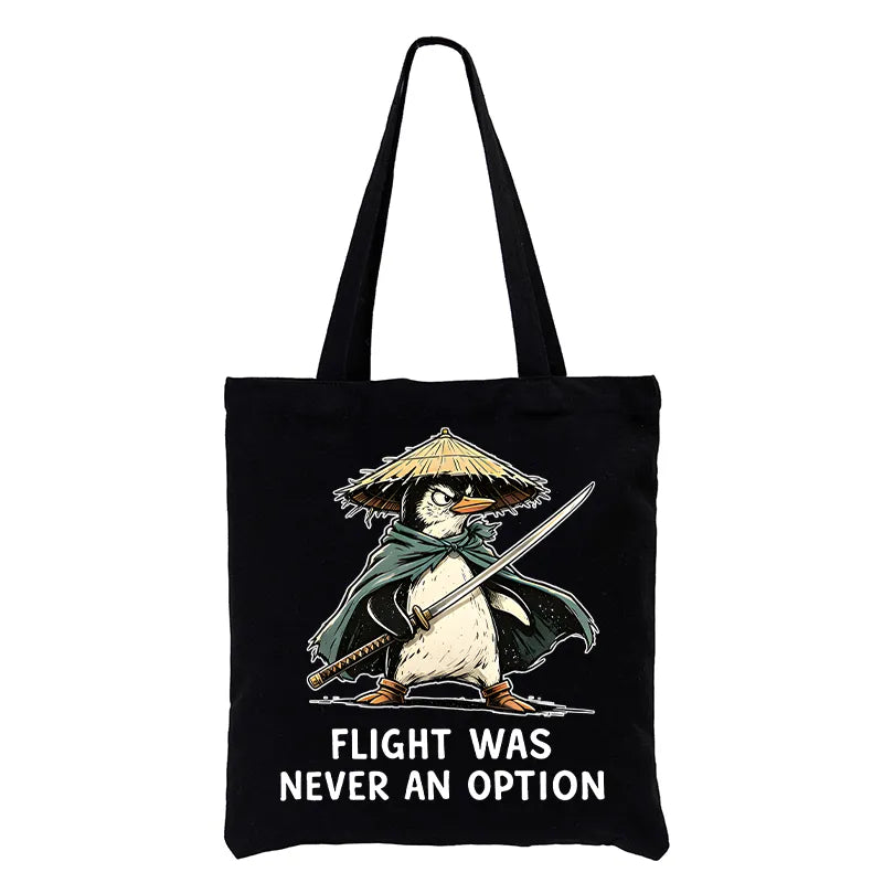 Kyoto-Lion Samurai Penguin Tote Bag