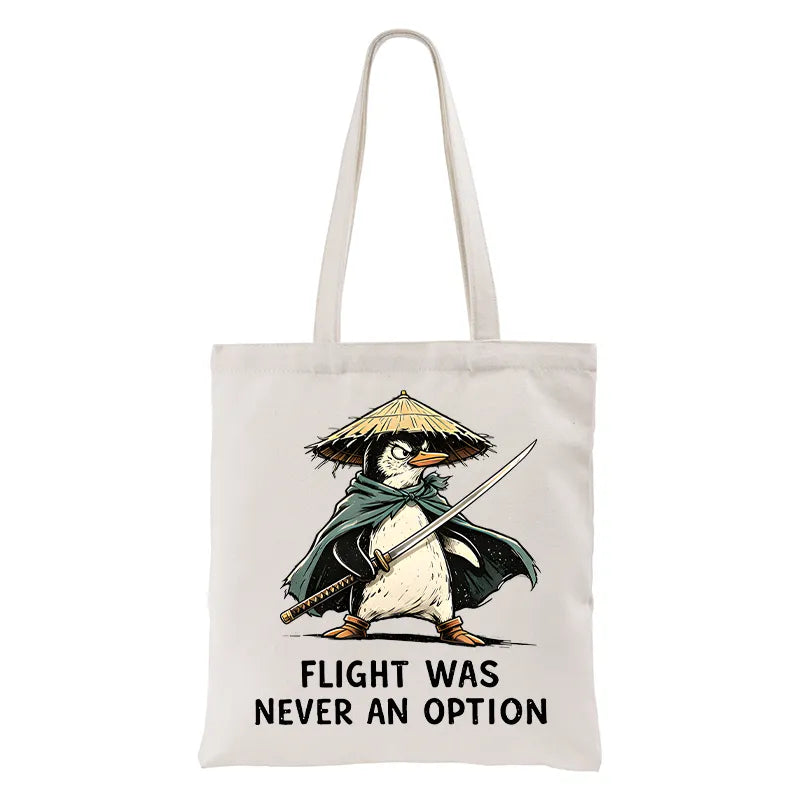 Kyoto-Lion Samurai Penguin Tote Bag