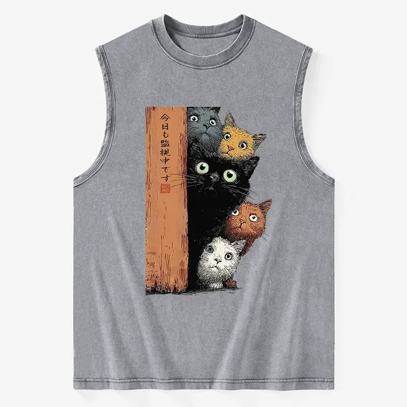 Kyoto lion cat design tank top best seller