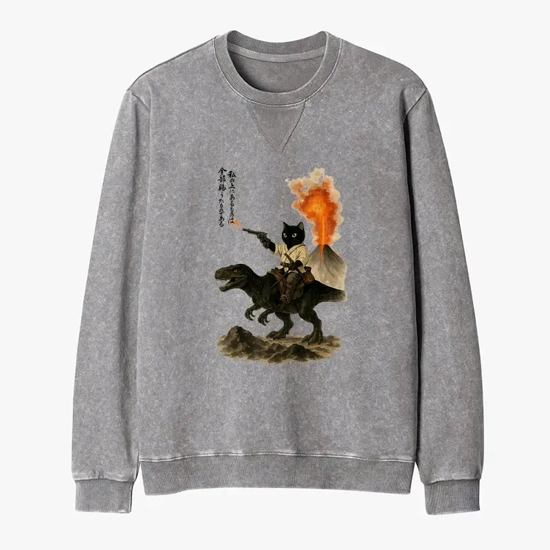 Trendy Kyoto Lion Cat Sweatshirt for Streetwear
