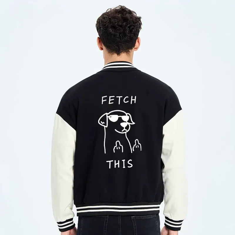 rebellious dog embroidery jacket for men