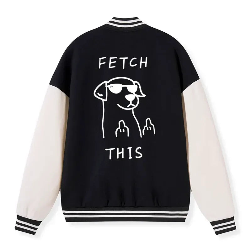 Kyoto-Lion Rebellious Dog Embroidery Varsity Jacket
