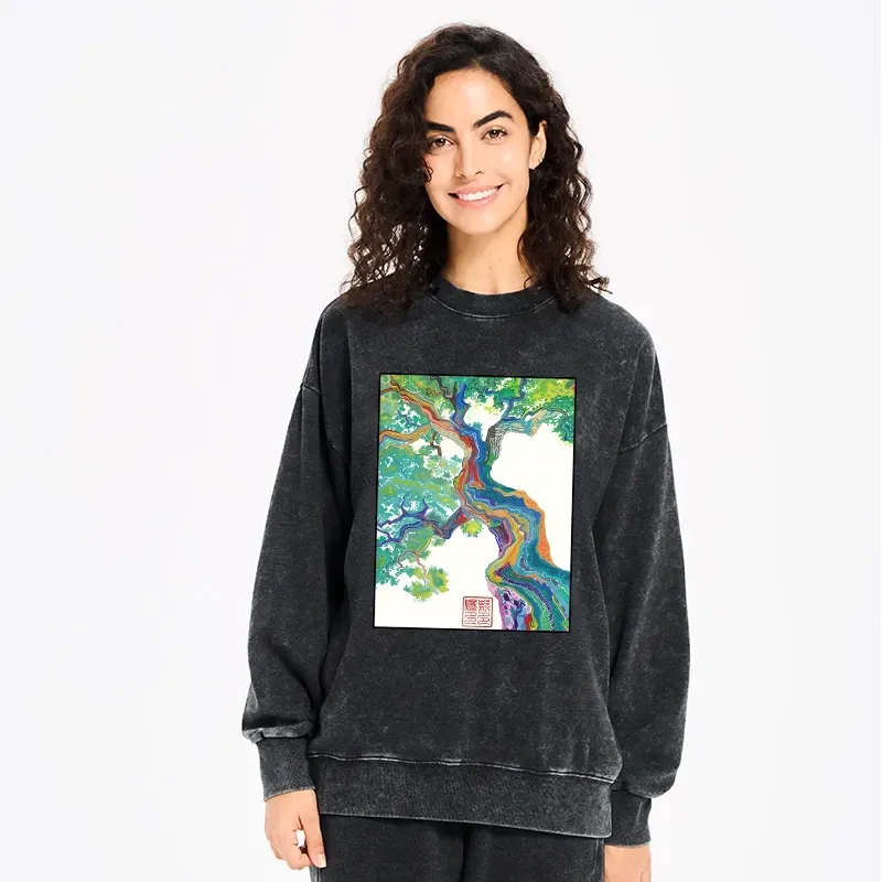 Colorful Magic Tree Sweatshirt for Daily Wear