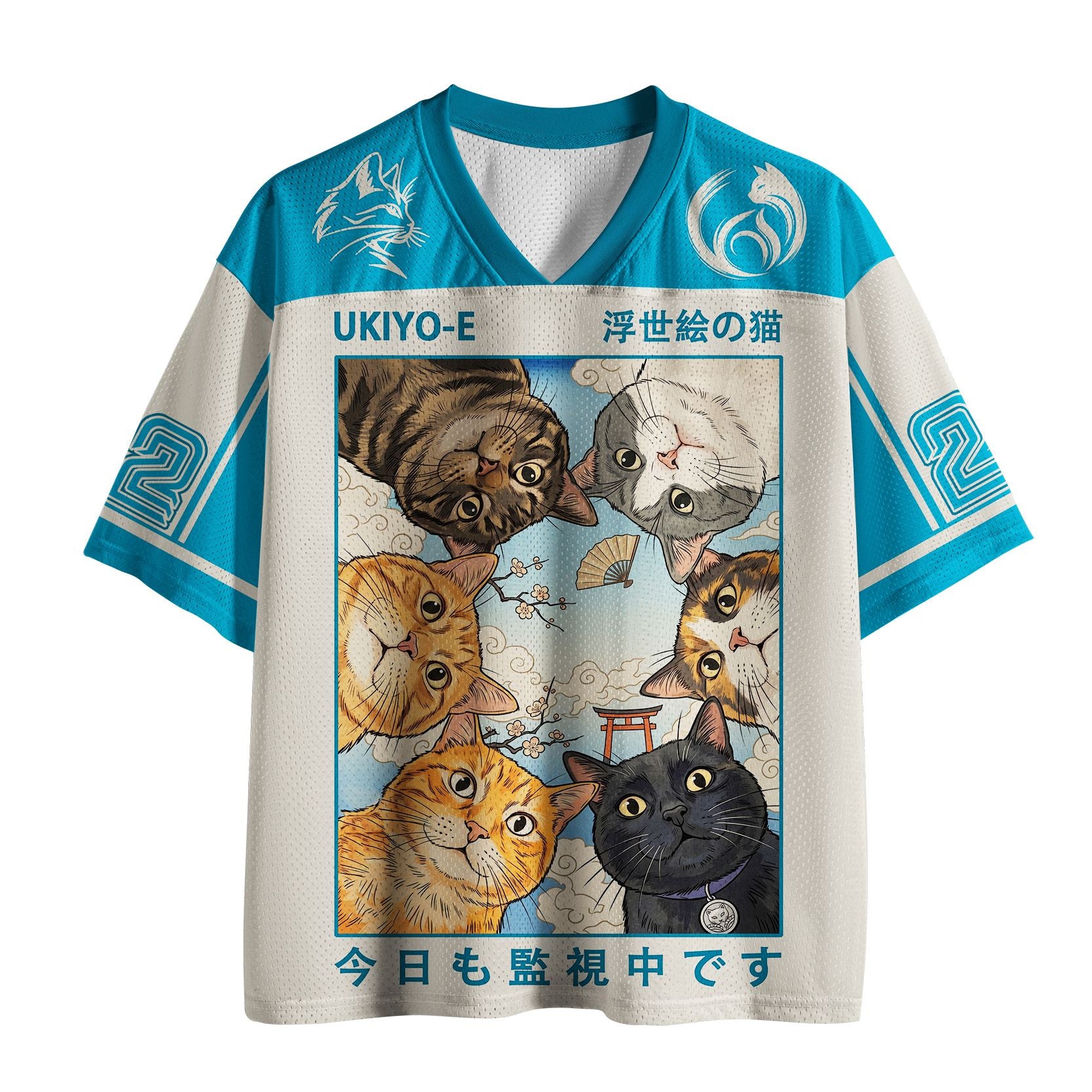 Japanese Ukiyo-e Mesh Jersey on Sale