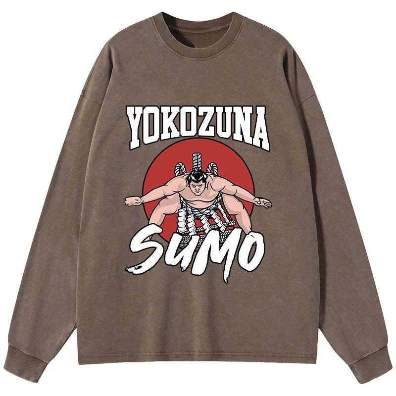 Kyoto-Lion Yokozuna Sumo Washed Long Sleeve T-Shirt