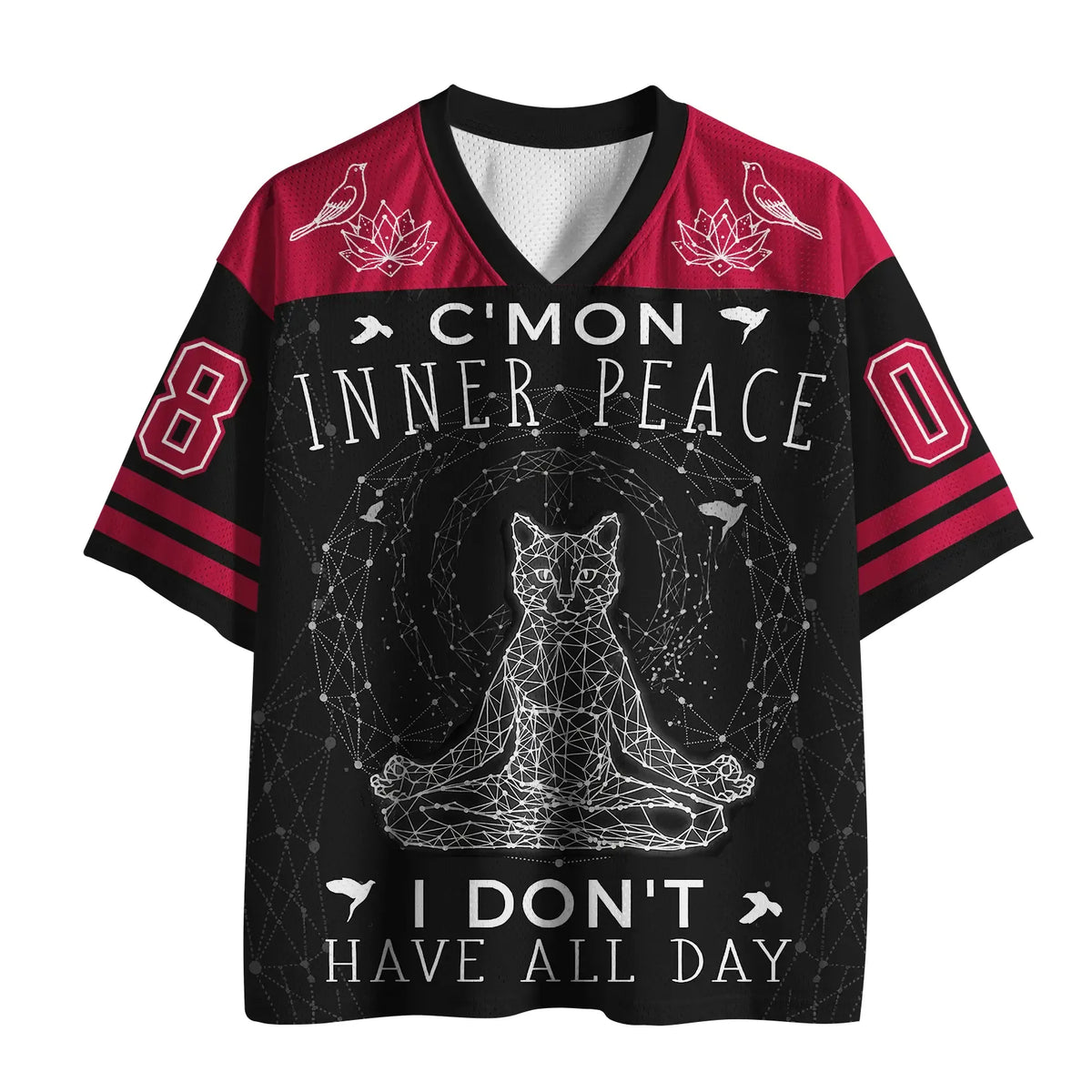 Kyoto-Lion No Chaos Only Zen Cats And Peace Mesh Jersey