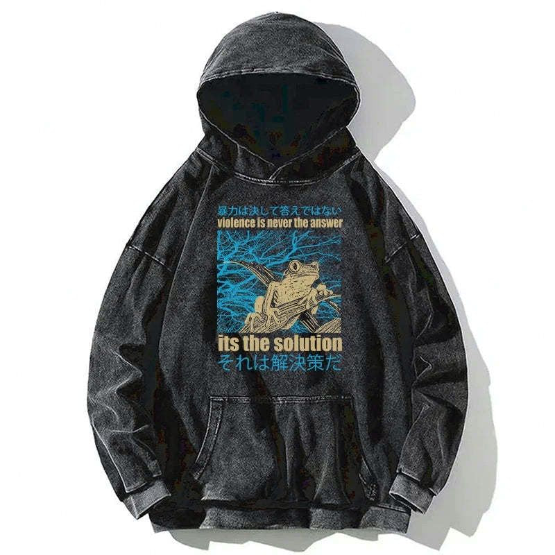 washed japanese streetwear hoodie