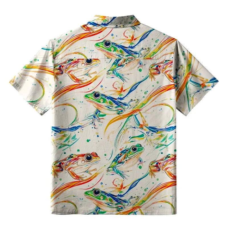 Kyoto-Lion Rainbow Frog Aloha Hawaiian Shirt