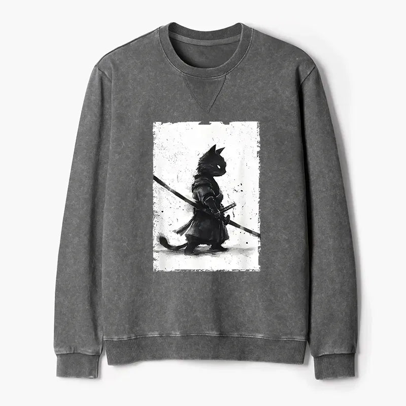 Japanese Cat Samurai Sweatshirt Free Shipping