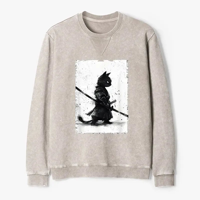Japanese Cat Samurai Sweatshirt Free Shipping