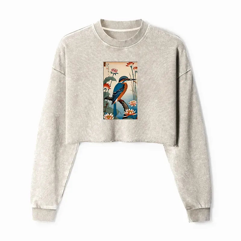 Washed Vintage Kingfisher Sweatshirt Casual Streetwear