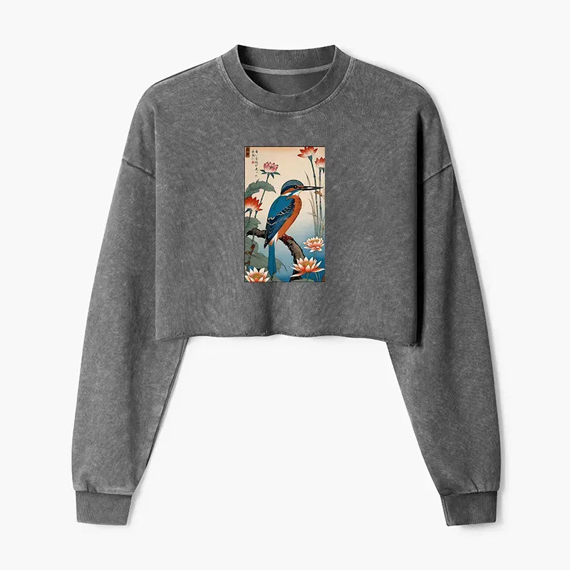 Washed Vintage Kingfisher Sweatshirt Casual Streetwear