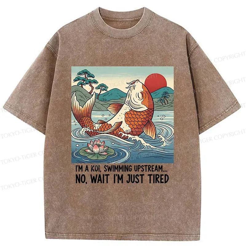 Japanese Koi Washed T-Shirt for Everyday