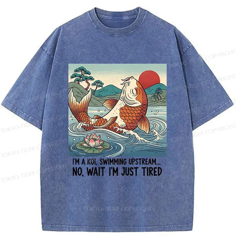 Japanese Koi Washed T-Shirt for Everyday