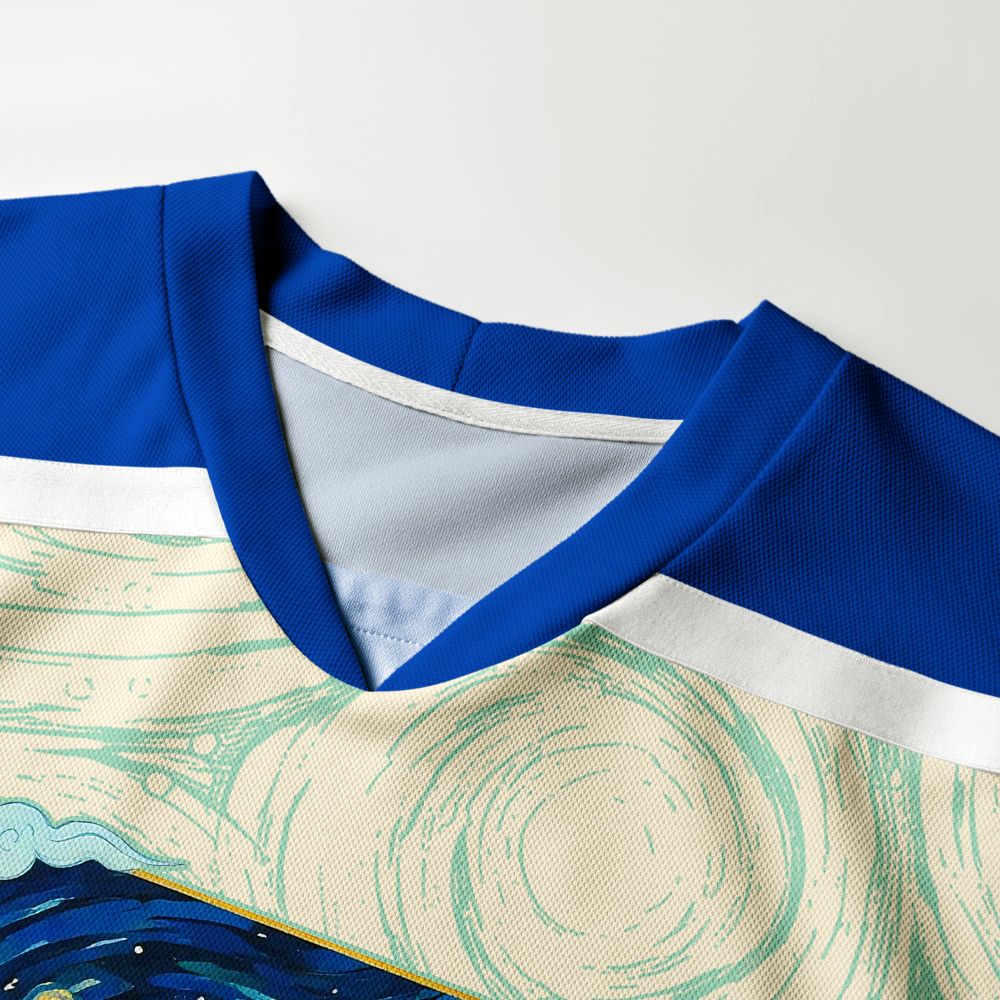 Kyoto-Lion Starry Waves of Kanagawa Long-Sleeve Hockey Jersey