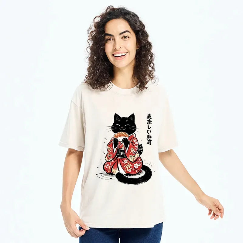 Trendy Japanese Cat T-Shirt Free Shipping