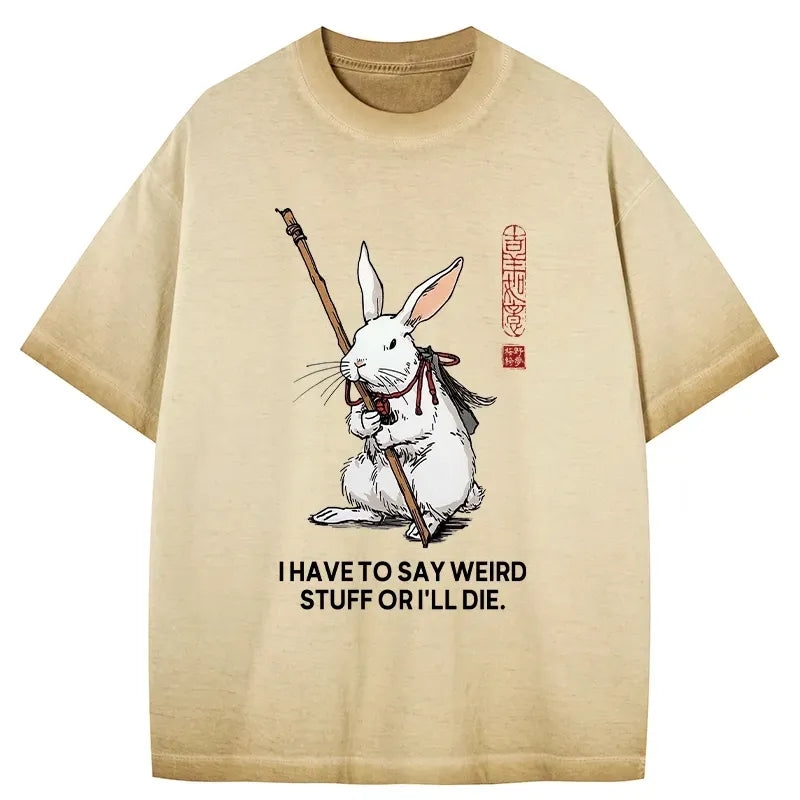 Japanese gradient washed rabbit t-shirt