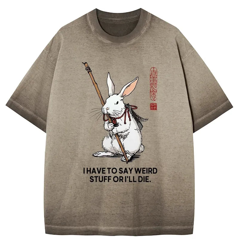 Japanese gradient washed rabbit t-shirt
