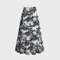 Kyoto-Lion Cranes And Chrysanthemums Maxi Skirt